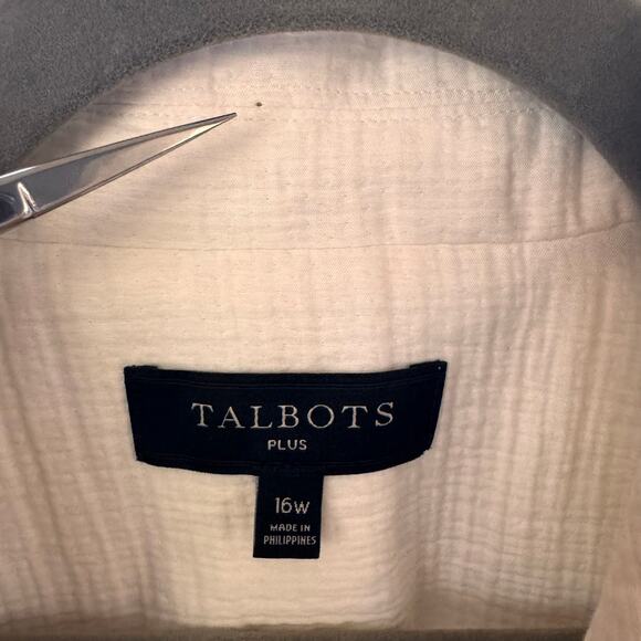 Talbots Textured Double-Breasted Blazer White Ivory Plus Size 16W - Picture 14 of 14